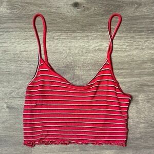 Arizona Jean Company Red & White Striped Cropped Cami
